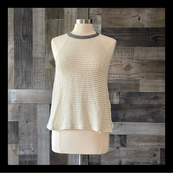 Altar’d State halter top small knit preppy stripes coastal chic quiet luxury - Picture 1 of 11